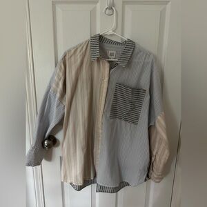 BDG multicolored striped button down